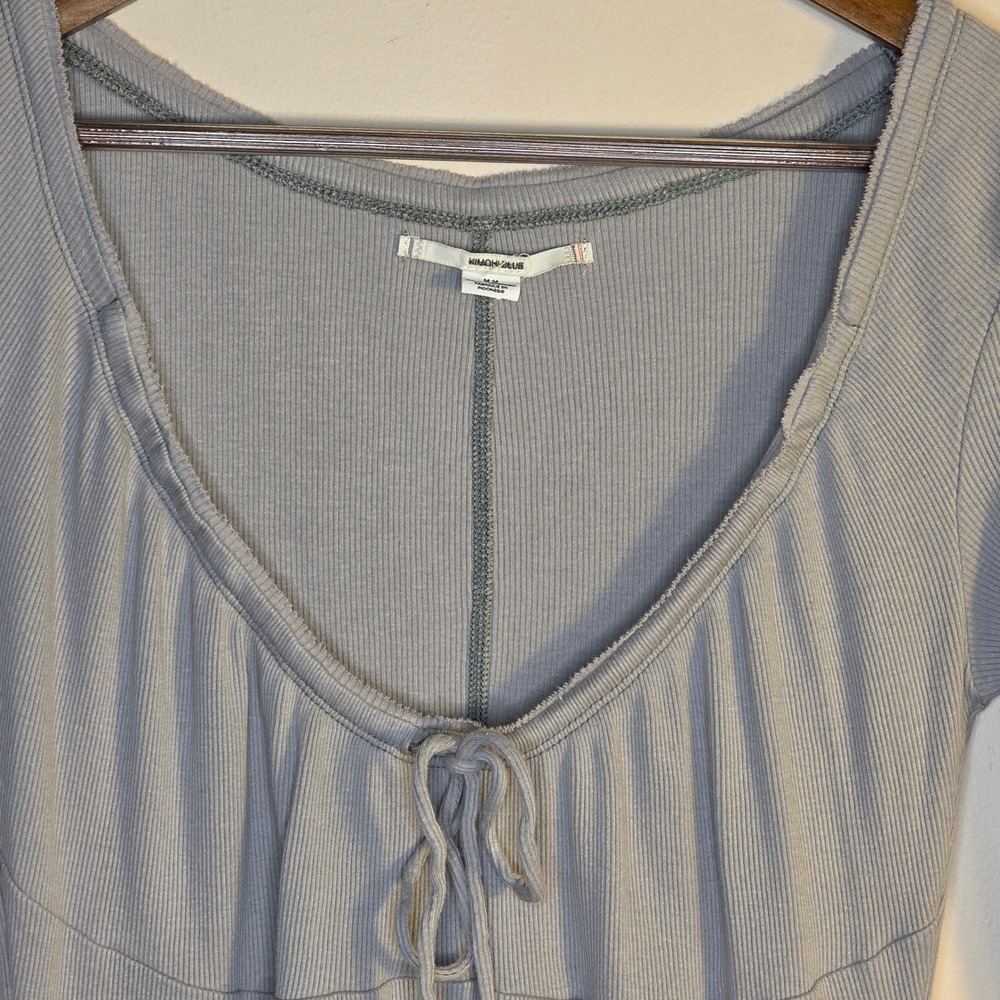 Kimchi Blue Babydoll Dress /Tunic Top Womens Medium Gray Ribbed Y2K Balletcore - Picture 3 of 11